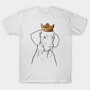 Vizsla Dog King Queen Wearing Crown T-Shirt